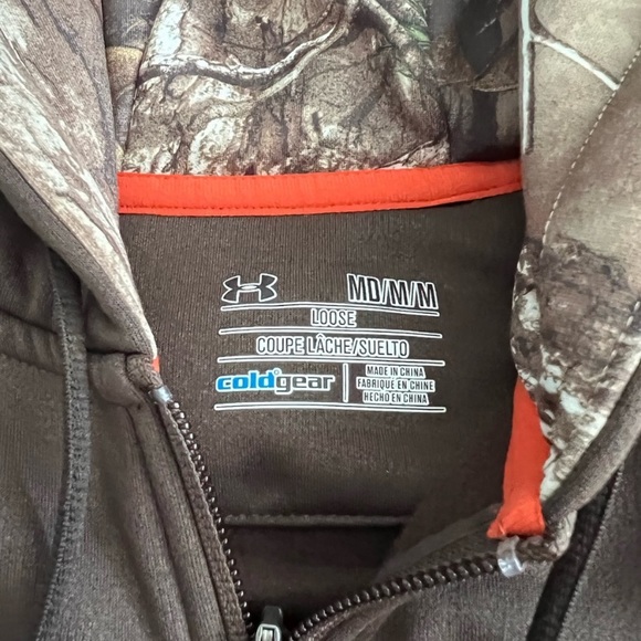LNWOT. Under Armour. Cold Gear. Storm Wear. Brown. Realtree Camo Zipup. Medium. - Picture 3 of 6